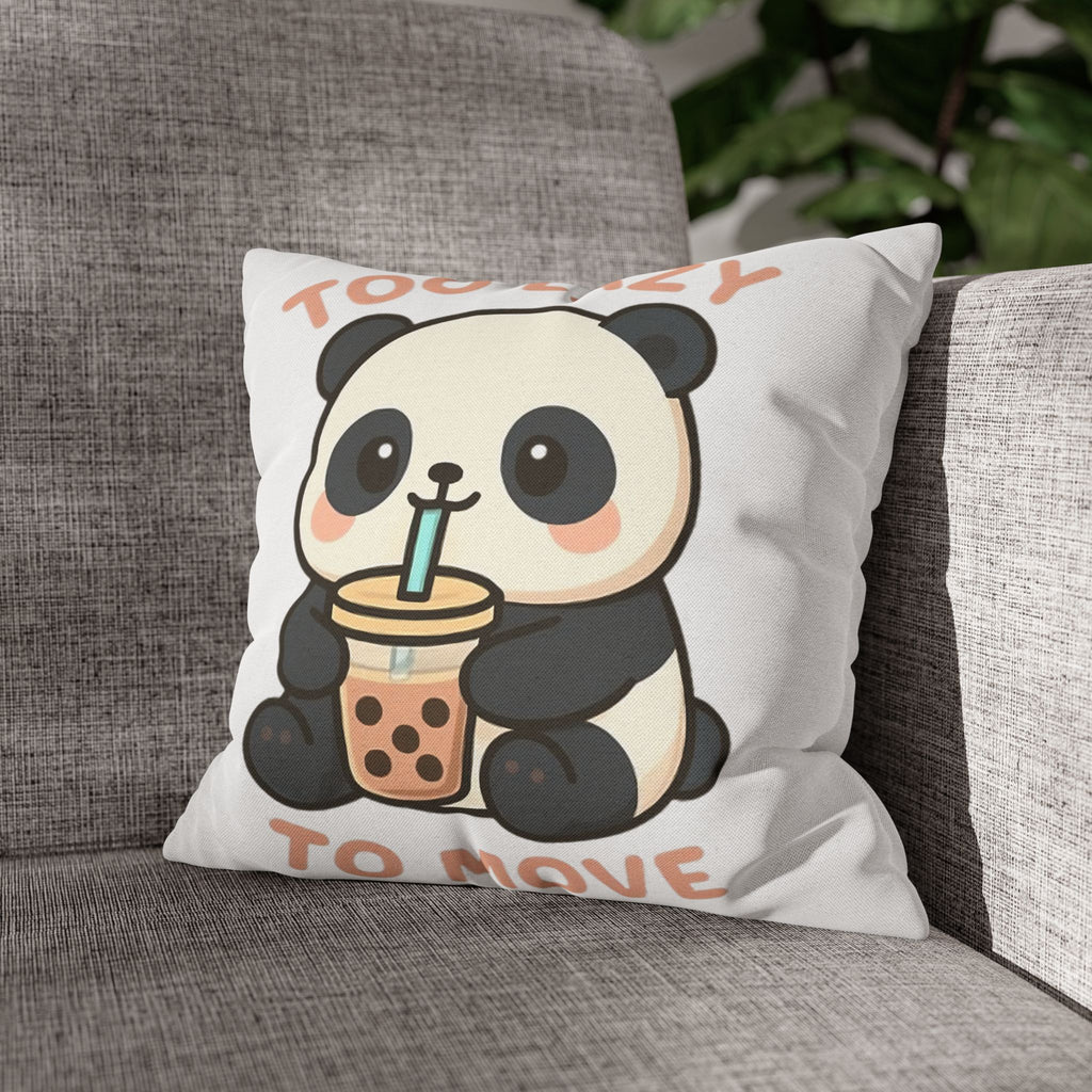 Lazy Panda Pillowcase - Cozy Decor, Cute Gift, Home Accessory, Animal Lover Decor, Funny Bedroom Pillow 20" × 20" Home Decor