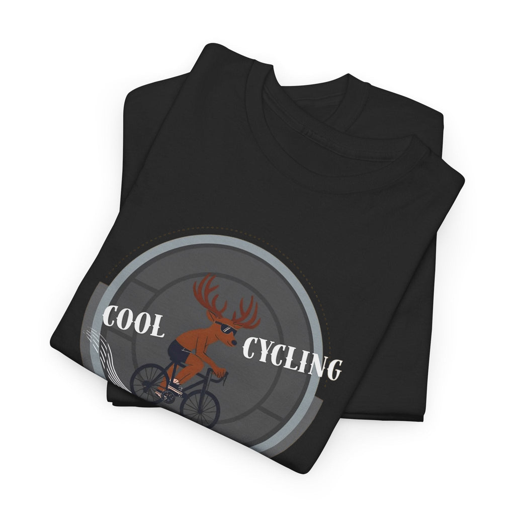 Kool Cycling Tee - Unisex Heavy Cotton, Casual Wear, Biking Gift, Cycling Apparel, Outdoor Activities, Fun Exercise Top Black T-Shirt