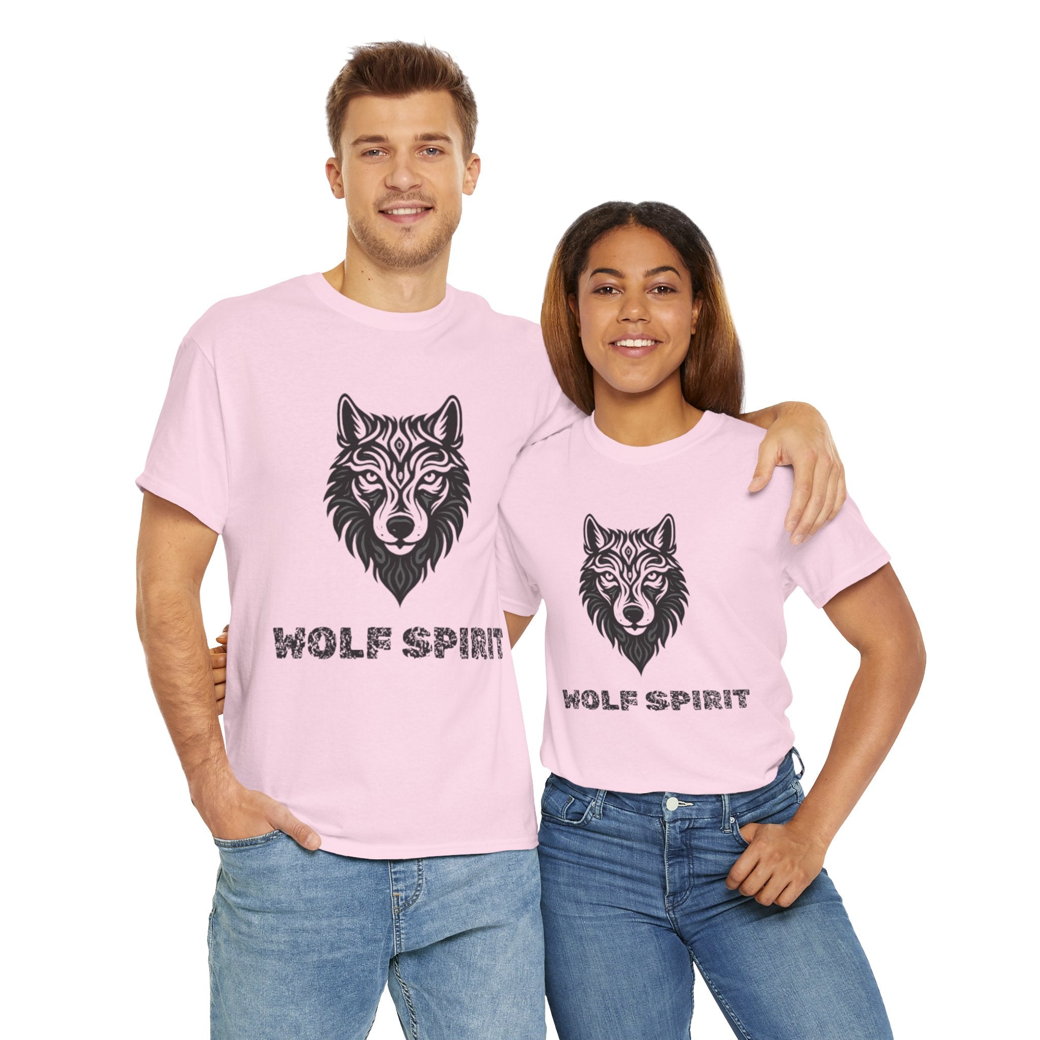Wolf Graphic Tee – Wolf Spirit T-Shirt for Nature & Animal Lovers Pink T-Shirt