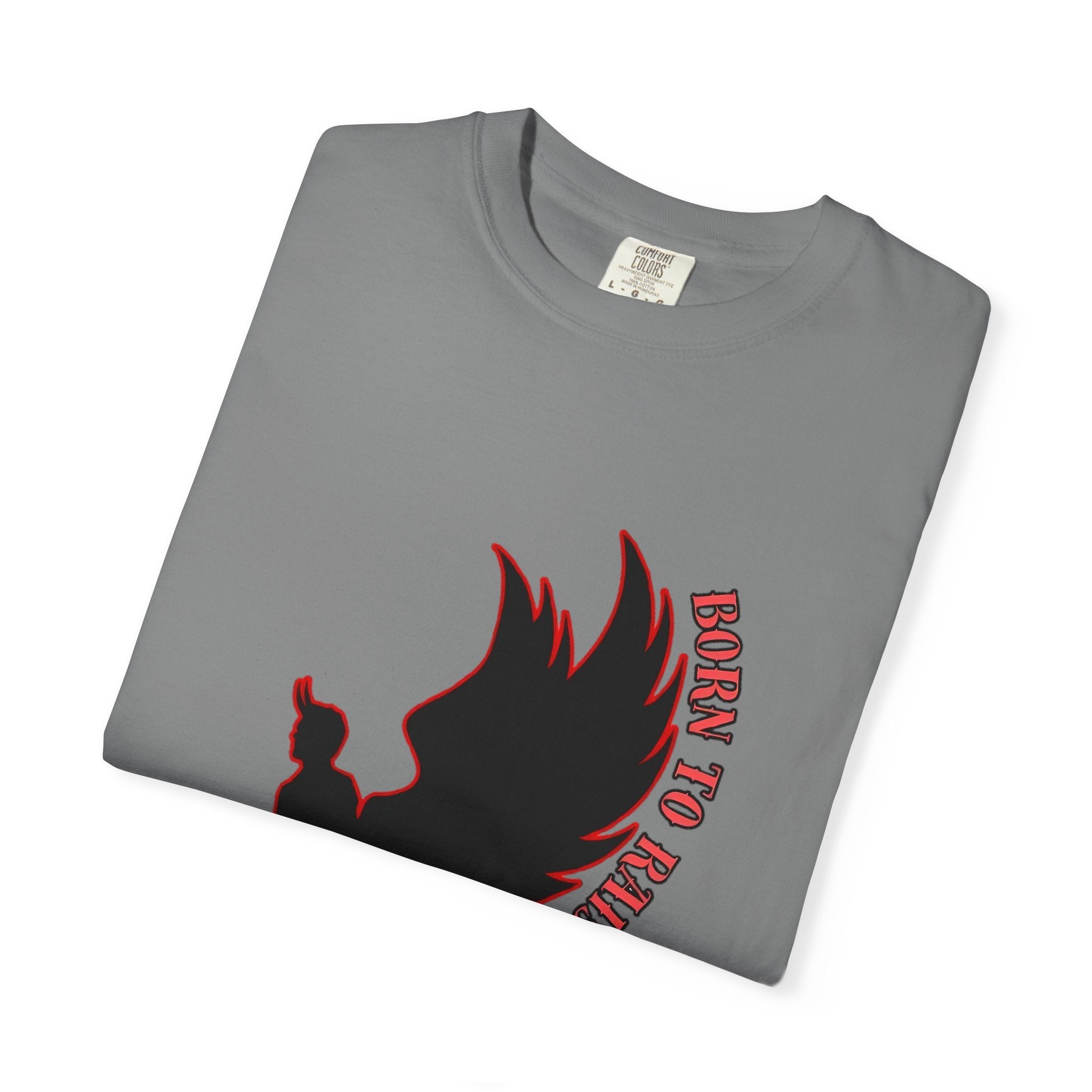 Devil Wings Unisex T-shirt - Born to Raise Hell Design Grey T-Shirt