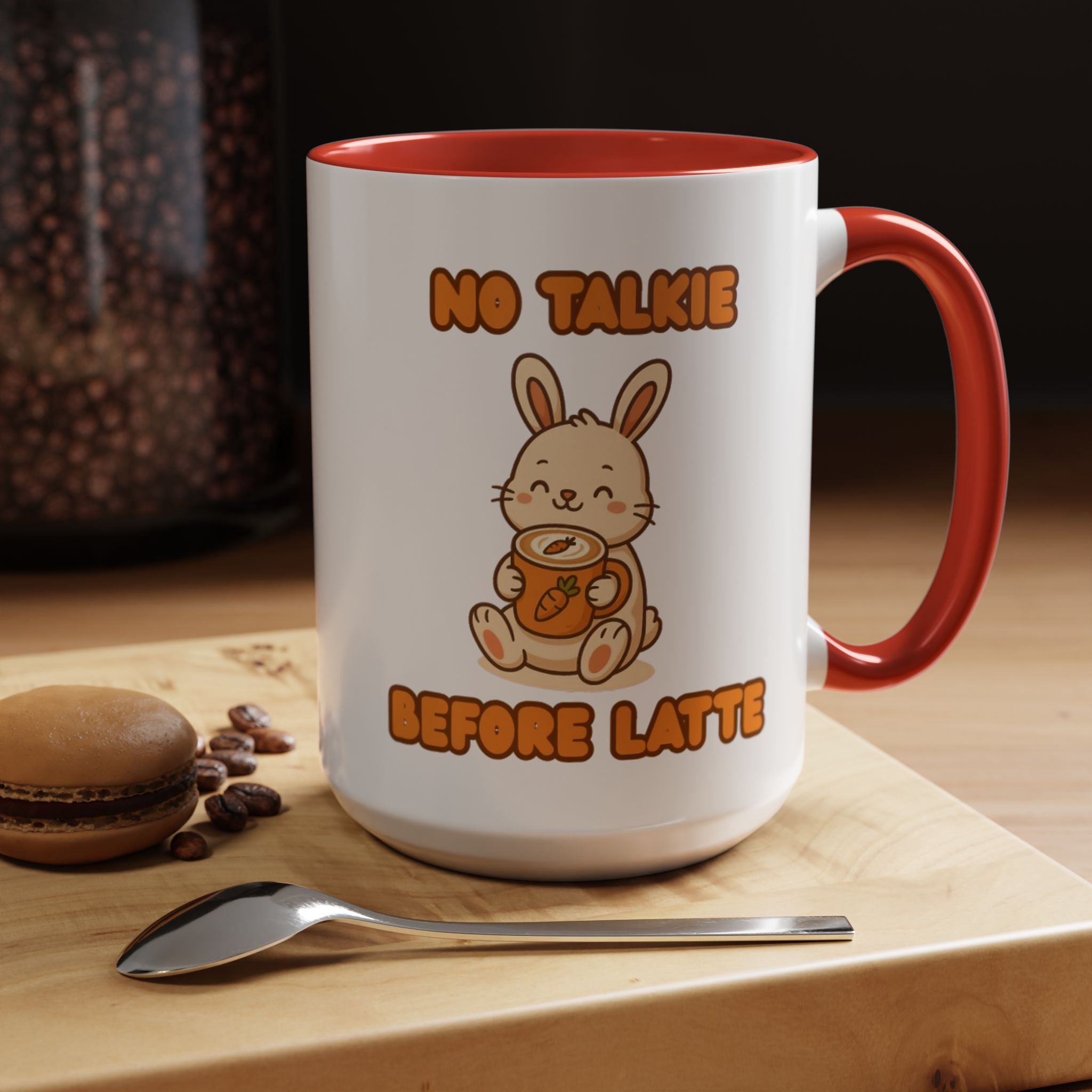 Funny Bunny Coffee Mug – Cute Ceramic Cup for Everyday Use 15oz Red Mug